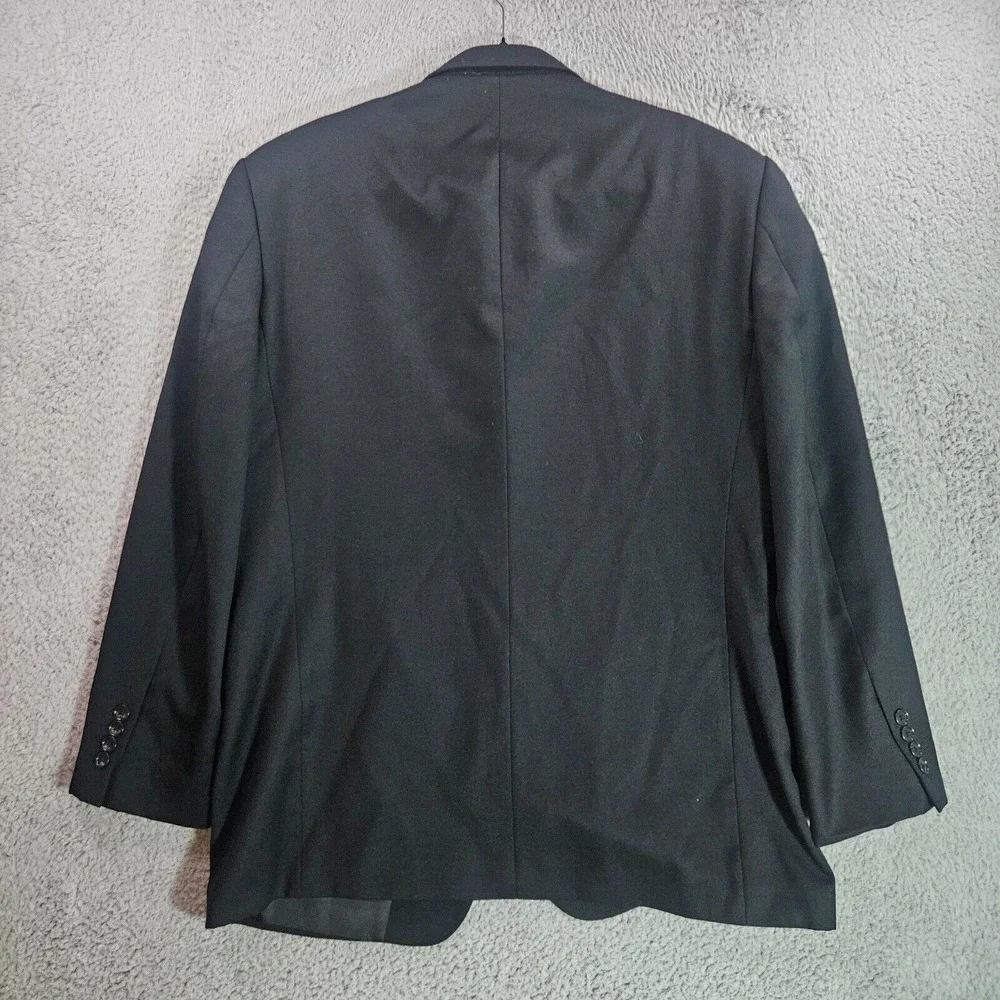 Linea Uomo 2PCs Suit Blazer Men 43R Pants 38x30‎ 100% Wool Black
